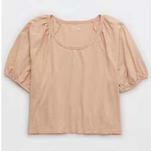 Aerie Bubble Sleeve T-shirt Women’s Cotton‎ Peach Size Small